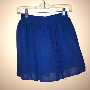 Blue Chiffon Mini Skirt